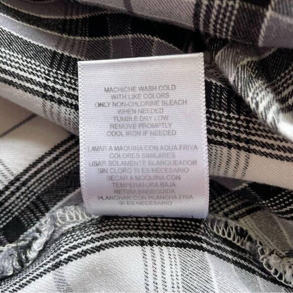 Sam Edelman Black and White Riley Flannel Boyfriend Shirt - Size: Small - Picture 9 of 14